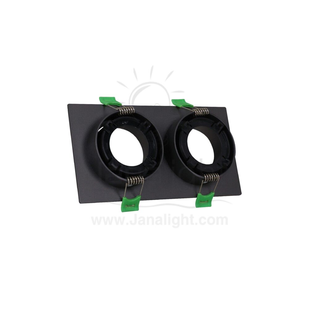 سبوت لايت فارغ متحرك مستطيل 2 عين بلاستك رمادي جنى لايت JN406 Double square grey Spotlight frame